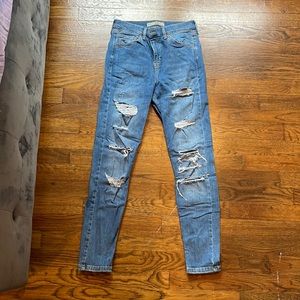 Topshop Moto Jamie Distressed Skinny Jeans Size 28